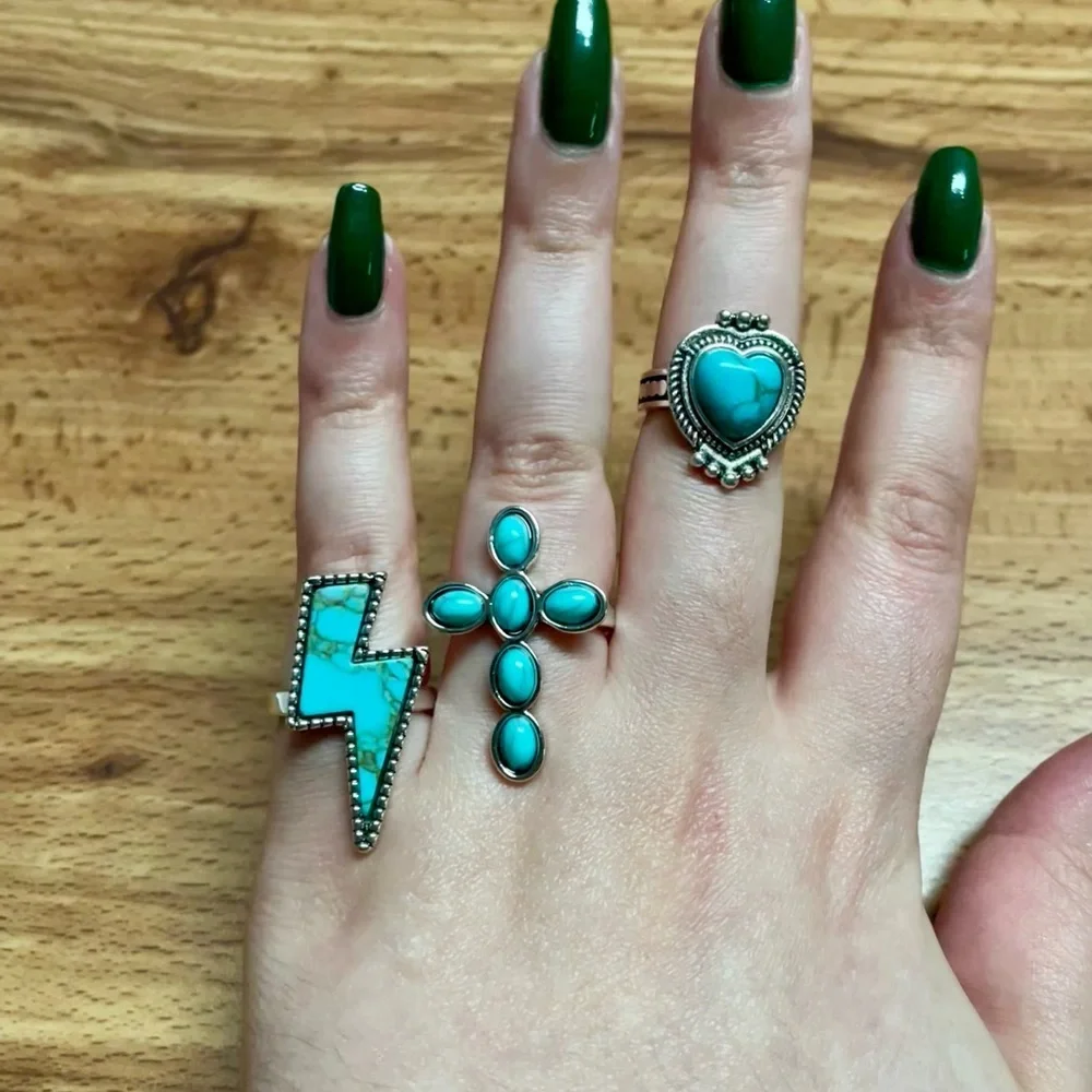 Bohemian 3 Piece Ring Set